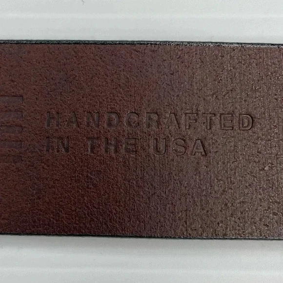 Boconi Nashville Brown Leather Belt Handcrafted Silver Tone Buckle Size 34 - Picture 4 of 10